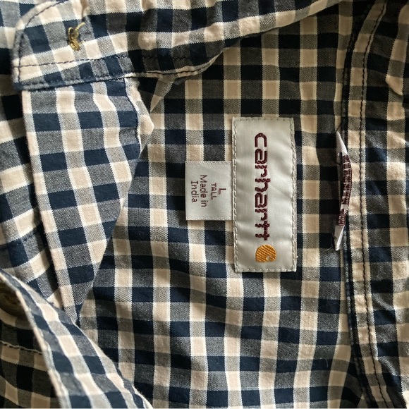 Carhartt Button Down Shirt L Short Sleeve Plaid - Picture 5 of 5